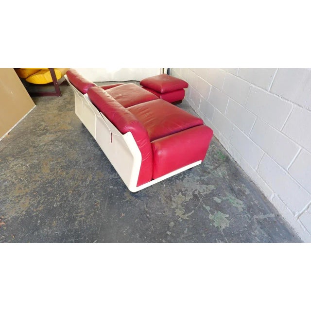 Animal Skin Mario Bellini for B&b Italia Amanta Sectional Sofa/Lounge Chairs, 1973 - Set of 3 For Sale - Image 7 of 11