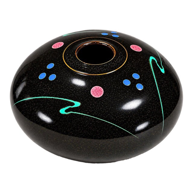 Robert Wiedmaier Abstract Black Glazed Studio Pottery Vessel For Sale