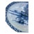 A single large antique porcelain bowl. Possibly Dutch or English with Chinese style blue and white glaze landscape...