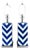 Pair of Blue & White Chevron Striped Table Lamps For Sale