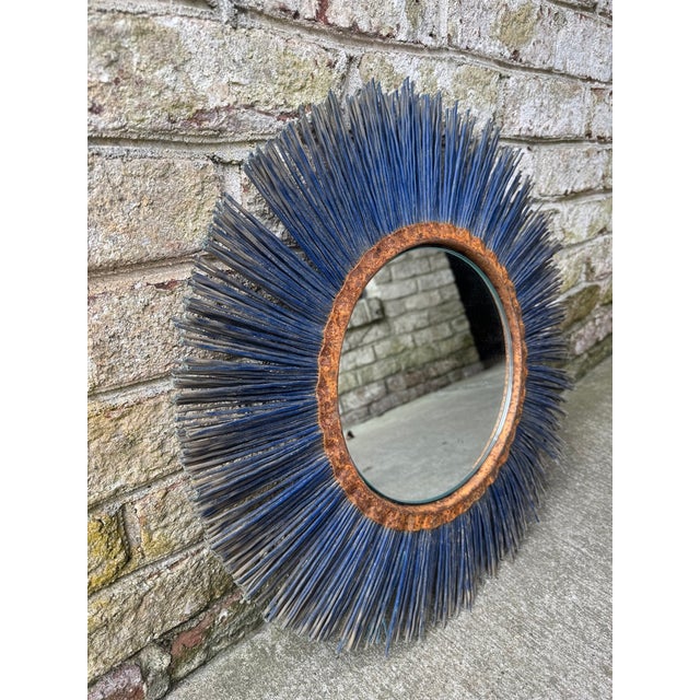 Vintage Salvage Round Wall Mirror For Sale - Image 4 of 10