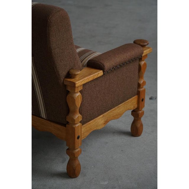 Danish Modern Lounge Chairs in Oak and Wool by Henning Kjærnulf, 1960s, Set of 2 For Sale - Image 14 of 18