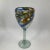 Glass Mexican Reclye Hand Blown Glass Pitcher and 5 Goblets with Blue and Tan Swirl Design For Sale - Image 7 of 12