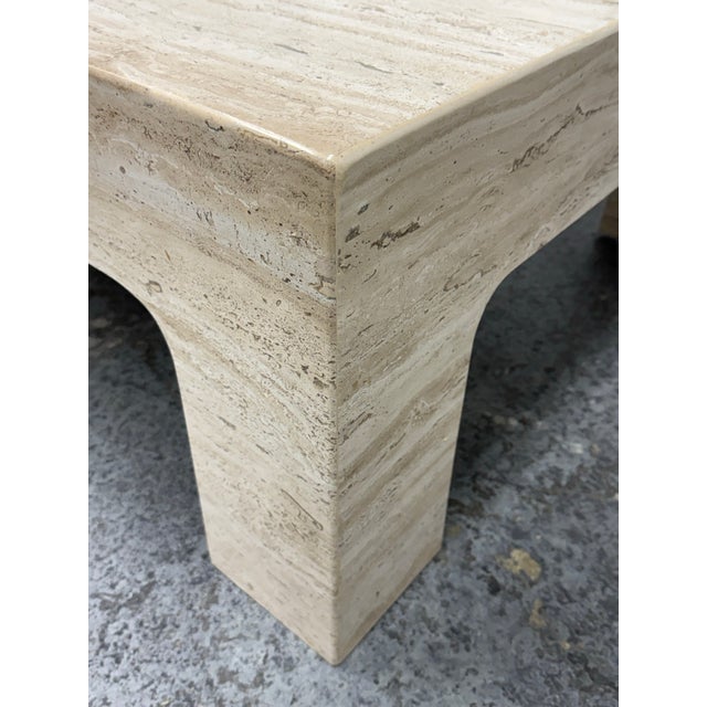 Cream Italian Travertine Coffee Table, Vintage For Sale - Image 8 of 12