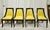 Hollywood Regency Late 20th Century Empire-Style Ebonized Black Lacquer & Yellow Leather Gondola Dining Chairs For Sale - Image 3 of 8