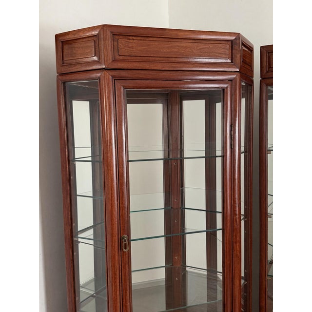 Midcentury Chinese Export Rosewood Cabinets, a Pair For Sale - Image 6 of 12