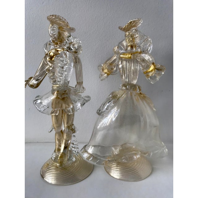 Vintage Murano Glass Figurine Couple in Clear With Gold Chairish