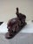 Art Deco Vintage Hand-Carved Rosewood Fighting Elephants Sculpture on Base For Sale - Image 3 of 6
