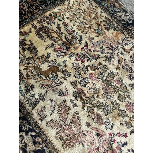 Vintage Garden Design Silk Qom Rug, 1960s For Sale - Image 16 of 18