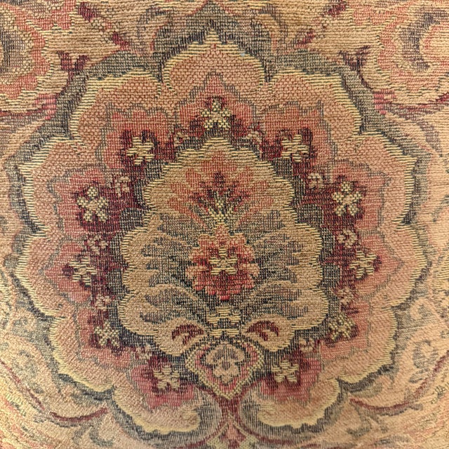 Vintage Persian-Style Jacquard Tapestry Pillow With Fringe For Sale - Image 4 of 8