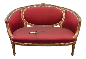 Louis XVI Gilt Carved Settee