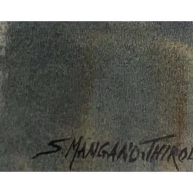 Orange 1997 Watercolor by Susan Mangano Thirolle of a Small Church & a House by the Water in Autumn For Sale - Image 8 of 8