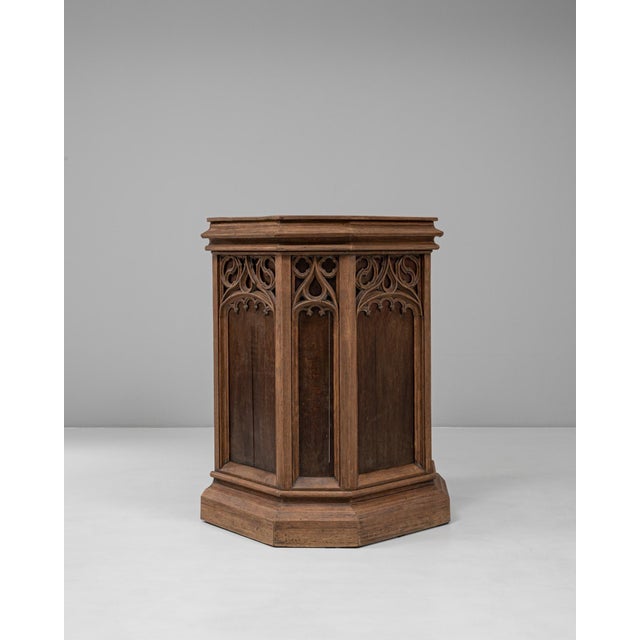 1928 French Gothic Revival Wooden Pulpit For Sale - Image 4 of 18