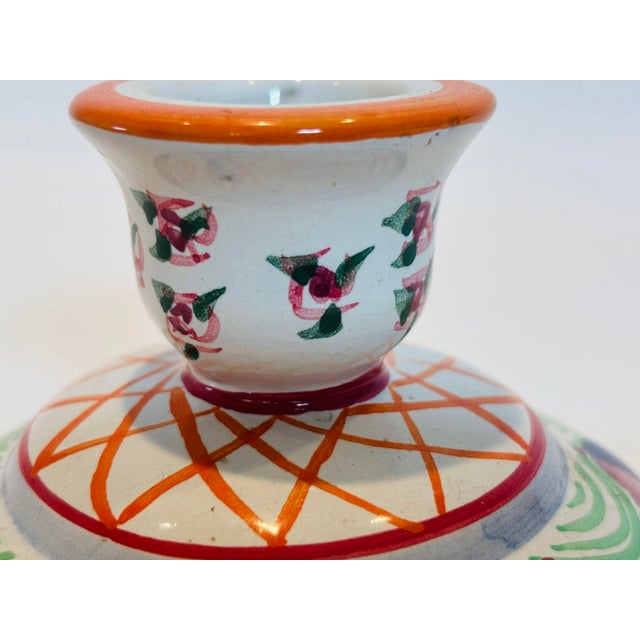 Vintage Mackenzie-Childs Style Cottage Single Light Candlestick For Sale In Palm Springs - Image 6 of 7