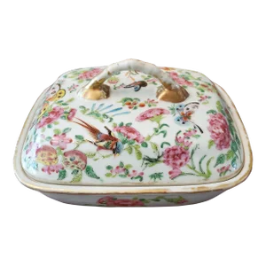 Antique Chinese Porcelain Rose Canton Vessel