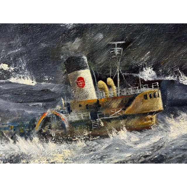 Oil Painting Kingston Peridot (H591), Fishing Trawler Tragedy Lost in the Arctic Gale, January 1968 Framed For Sale - Image 10 of 18