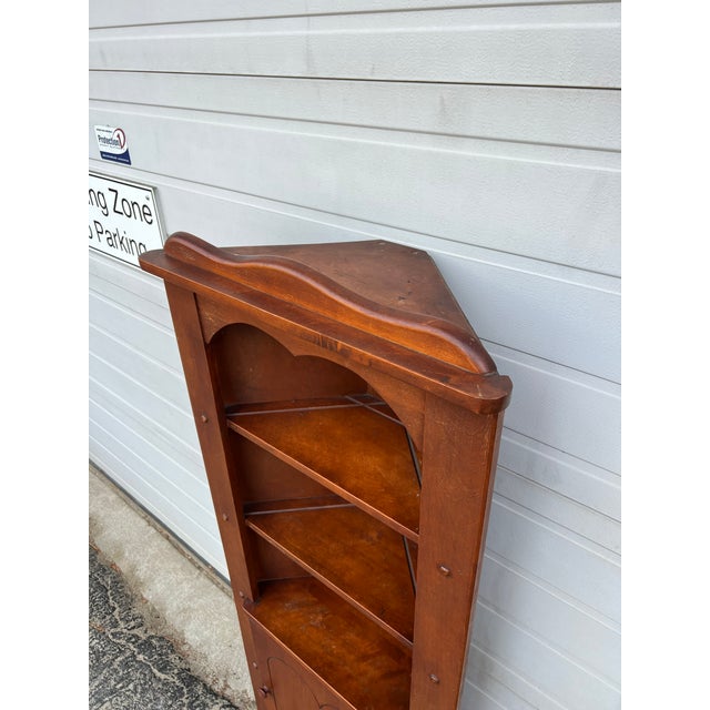 Farmhouse Antique Farmhouse Maple Corner Cabinet With Shelves For Sale - Image 3 of 11