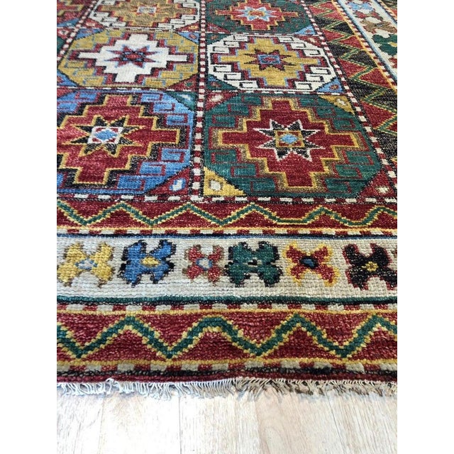 8x10 Brown Hand-Knotted Wool Tiled Starburst Classic Traditional Carpet Rug For Sale In New York - Image 6 of 7