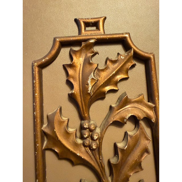 Mid 20th Century Set of Four 20" Hollywood Regency Gilt Botanical Wall Plaques by Sexton For Sale - Image 11 of 12