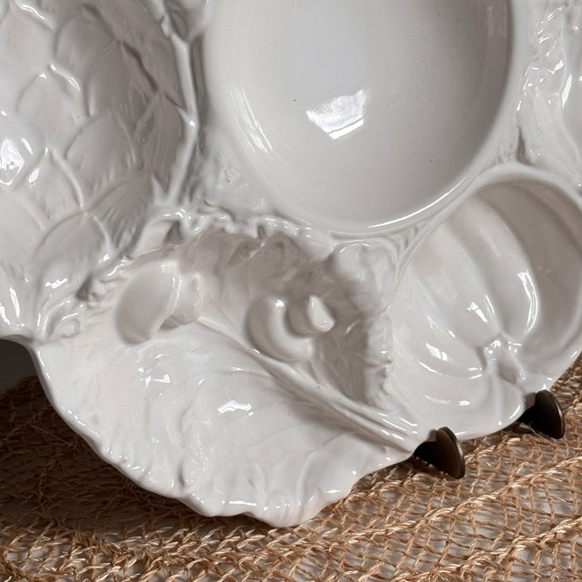 1980s Portuguese Majolica Vegetable Platter by Neto & Gomes, Figural Serving Dish For Sale - Image 4 of 10