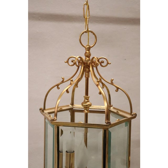 Gilt Metal and Glass Lanterns, 1990s, Set of 2 For Sale - Image 9 of 15
