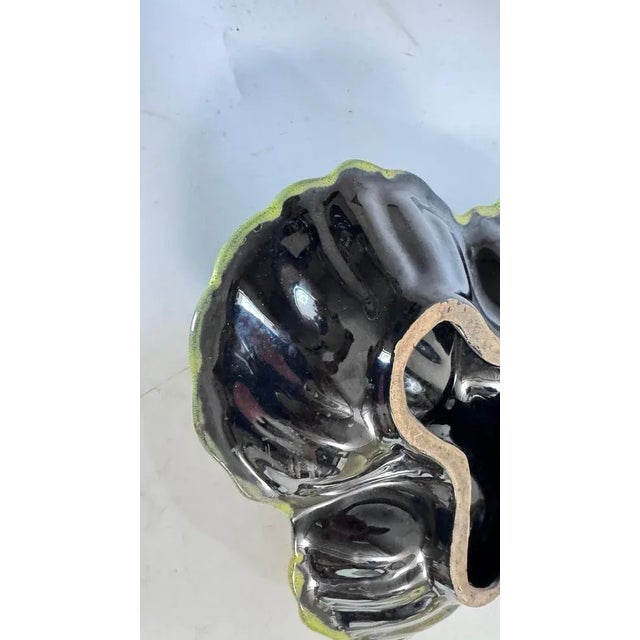 Yellow and Black Ceramic Catchall with 3 Compartments from Vallauris, 1970s For Sale - Image 6 of 17