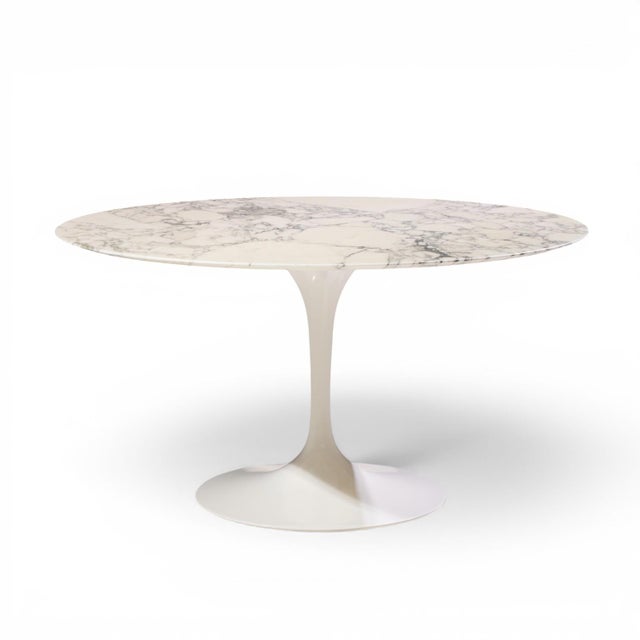 Mid-Century Modern Eero Saarinen for Knoll Mid Century 54" Tulip Carrara Marble Dining Table For Sale - Image 3 of 7