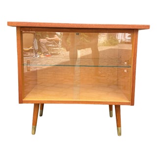 Sapelli Mahogany TV Display Cabinet with Rotating Top For Sale