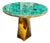 Contemporary Round Malachite Stone Top Dining Table With Solid Brass Base For Sale