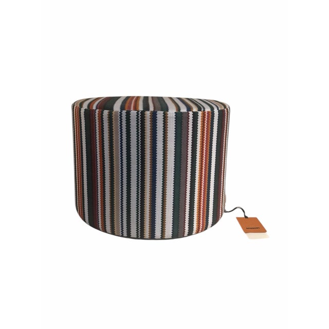 Missoni Home Italian Zig Zag Stripe Cylindrical Pouf & Oversized Pillow Set, Made in Italy For Sale In Dallas - Image 6 of 12