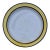 Mid 20th Century Wide Band Citron and Brown Stoneware Serving Platter For Sale