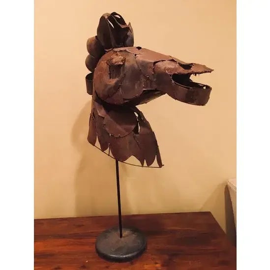 Contemporary Shaped Steel Horse Head Sculpture, Circa 1980 For Sale - Image 3 of 10