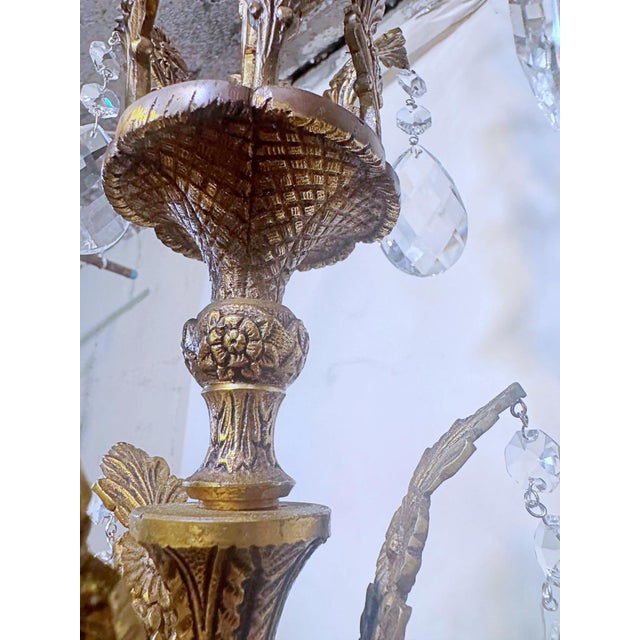 1920s Vintage Spanish Chandelier With Crystal Prisms For Sale - Image 14 of 15