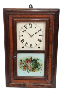 American Wall Clock with Painted Panel 8 Day Double Barrel Movement