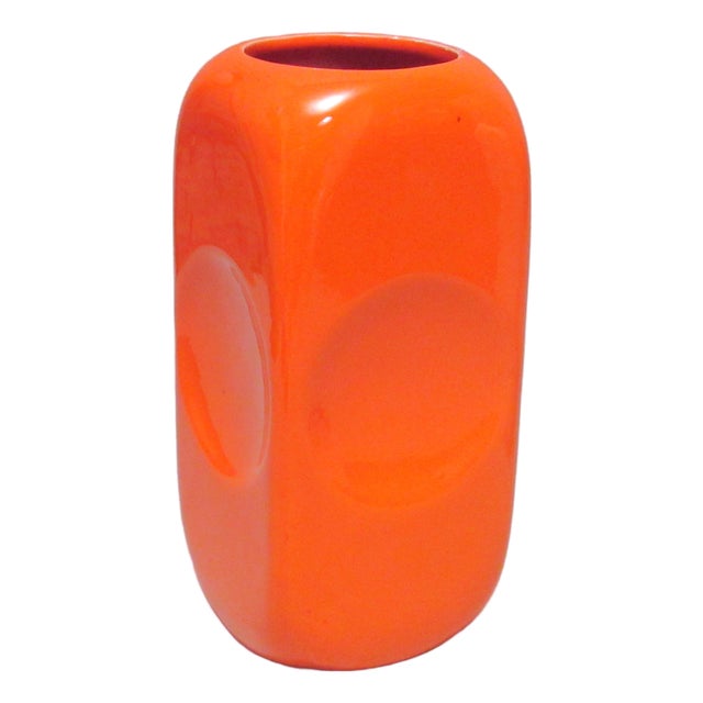 Orange Vase from Parravicini, Italy, 1970s For Sale