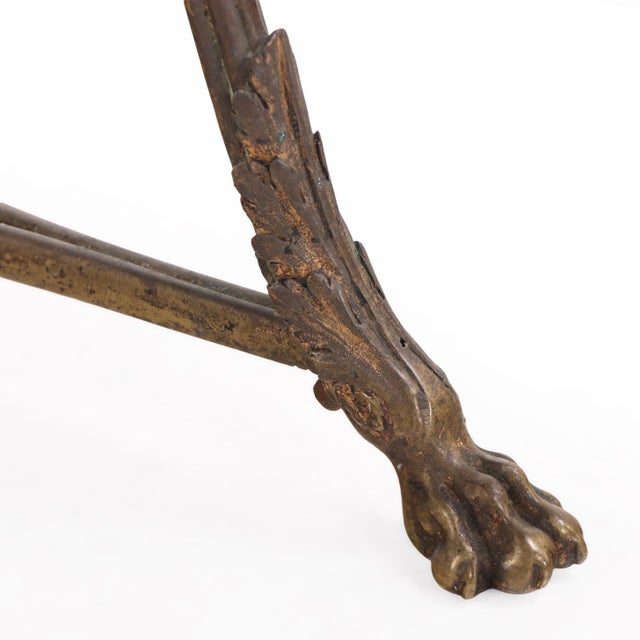 Metal French Marble and Bronze Gueridon Table in the Manner of Maison Jansen, C. 1940 For Sale - Image 7 of 7