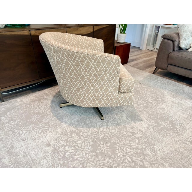 Lexington Upholstery Graves Chair Custom Fabric Grade 1,Polished Brass For Sale In Tampa - Image 6 of 7