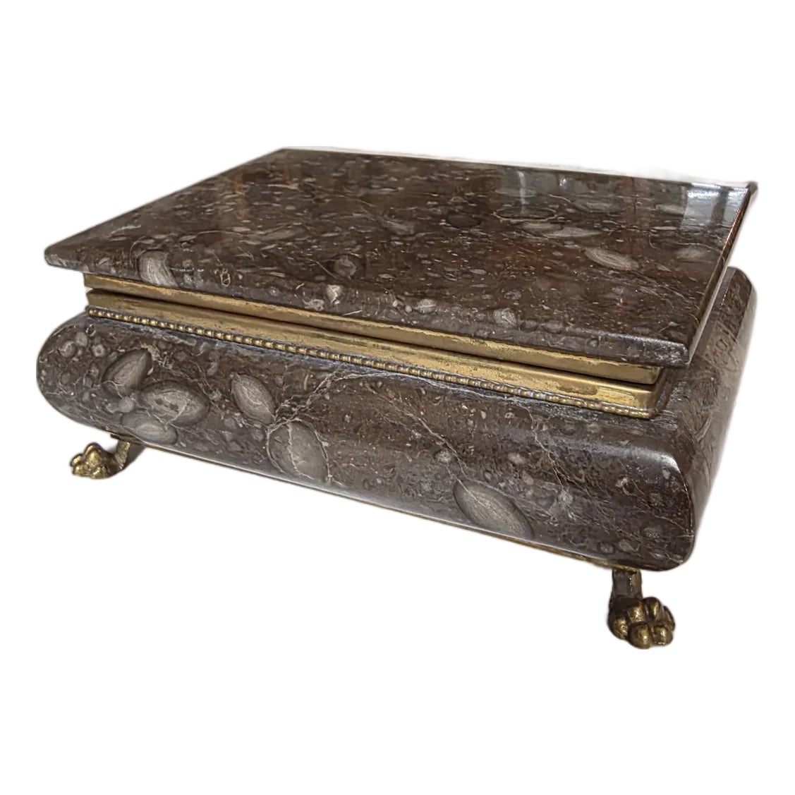 Stone Box With Paw Feet | Chairish