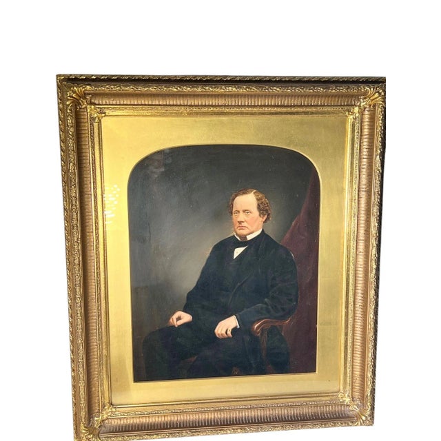 Oil on Board Portraits of an Affluent Husband and Wife - Mixed Pair For Sale - Image 9 of 11