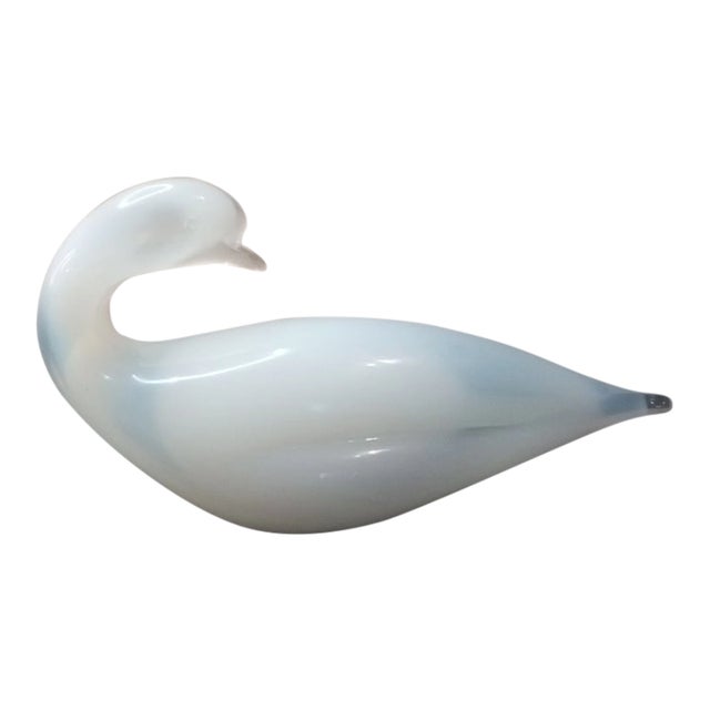 1980s Signed Tommaso Buzzi for Venini Incamiciato Murano Duck Figurine For Sale