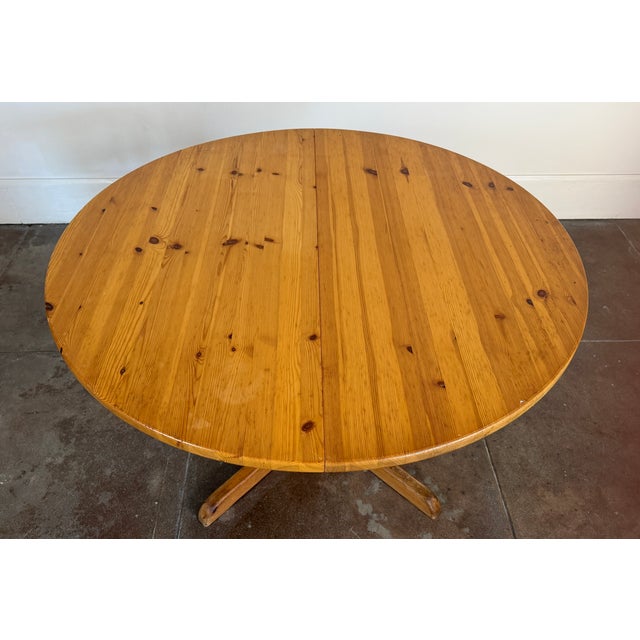 Wood Vintage 1970's Solid Pine Scandinavian Dining Table For Sale - Image 7 of 18