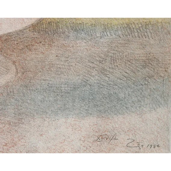 Lithograph, signed and numbered in pencil, by Mexican artist Francisco Zuniga (1912 - 1998). Title: Yucatecas en la Parque...