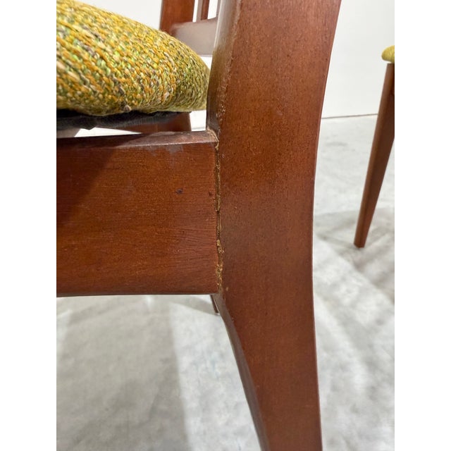 Danish Style Mid Century Dining Chairs, Set of 4, in Knoll Fabric For Sale - Image 11 of 12