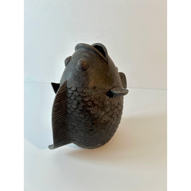 Bronze Sculpture of a Koi Fish Sculpture Vase For Sale In Los Angeles - Image 6 of 8