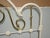 White Vintage Elliott's Design Mid Century Iron White Gold Queen Bed Frame Headboard For Sale - Image 8 of 14