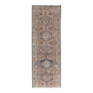 Vintage Persian Karajeh Distressed Rug With Medallion Design by Keivan Woven Arts