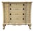 Vintage French Provincial Cream Floral Painted Four Drawer Dresser With Marble Top For Sale