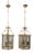 Gilt Metal and Glass Lanterns, 1990s, Set of 2 For Sale