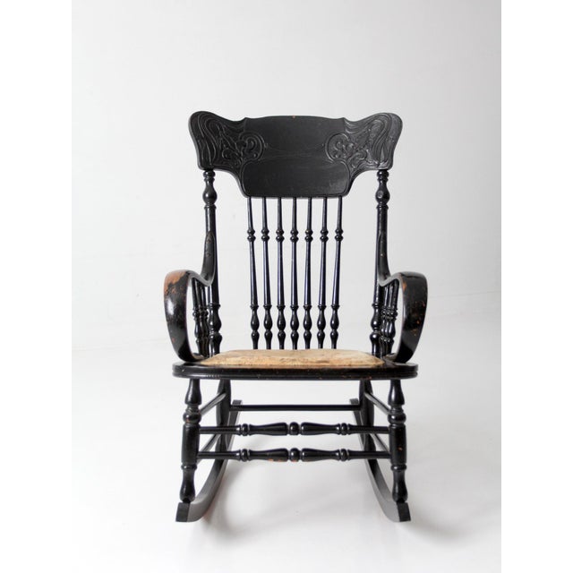Antique Art Nouveau Rocking Chair For Sale - Image 6 of 18