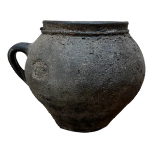 19th Century Primitive Clay Vessel With Handle
